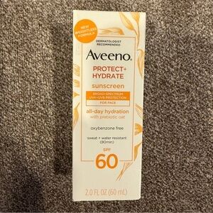 New! Aveeno protect & Hydrate SPF 60 face sunscreen lotion